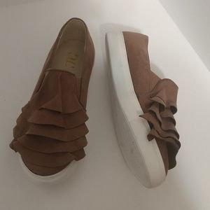 New JG Tan Faux Suede Slip on Sneakers/ Flats 8
